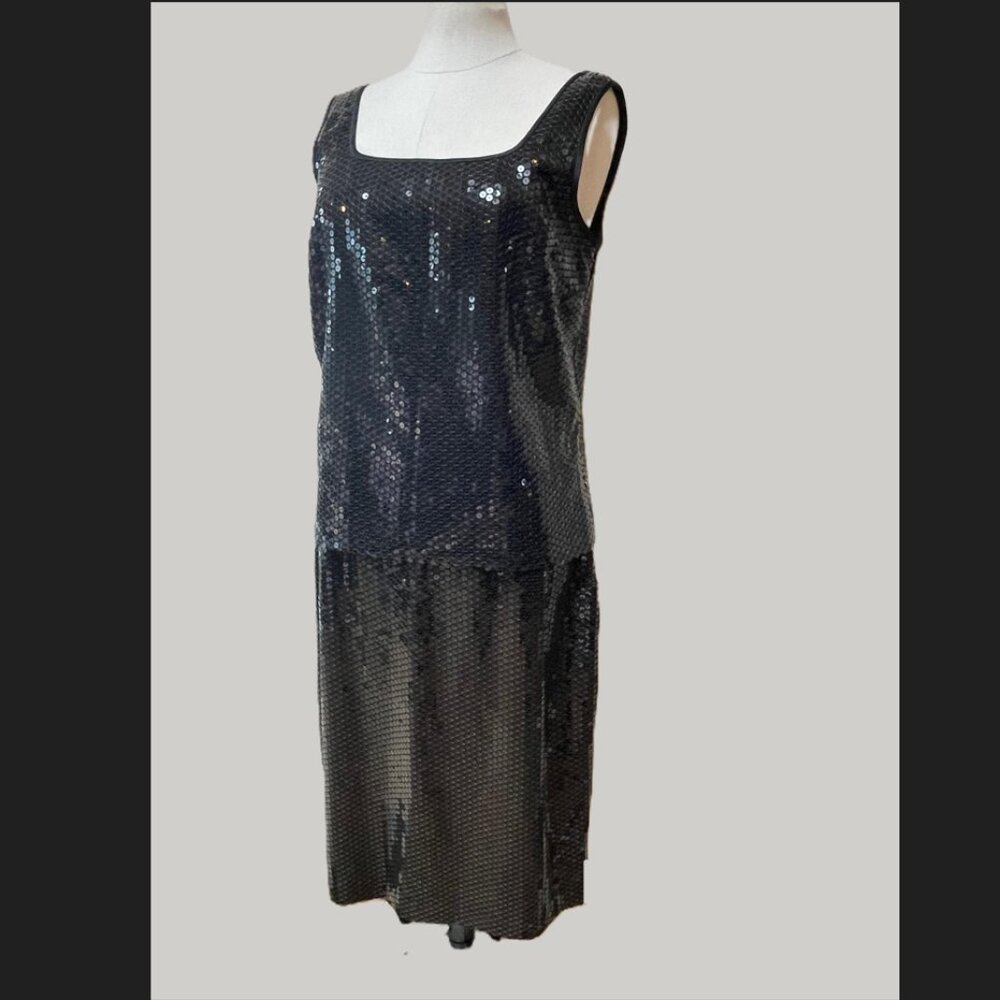 Liz Claiborne Collection Black Sequin Top & Skirt Set
